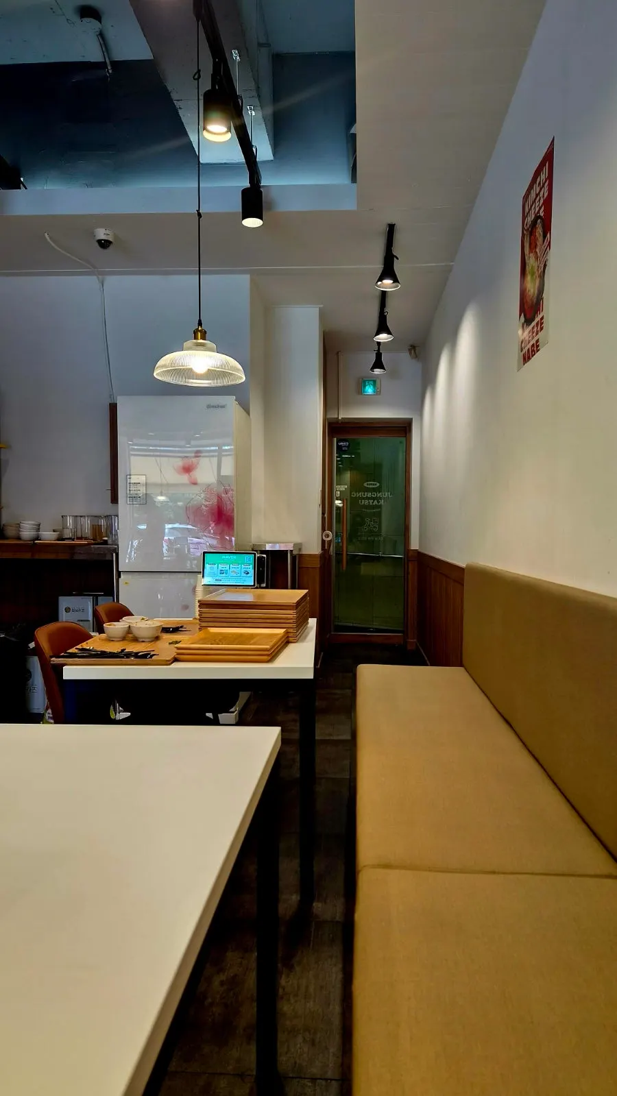 Clean, neat overall view of the restaurant interior