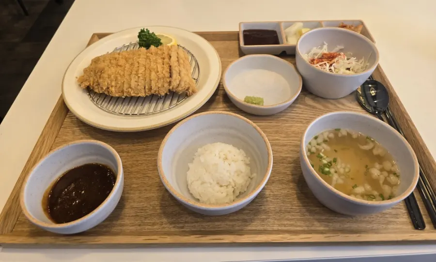 Thick pork jowl katsu from the set