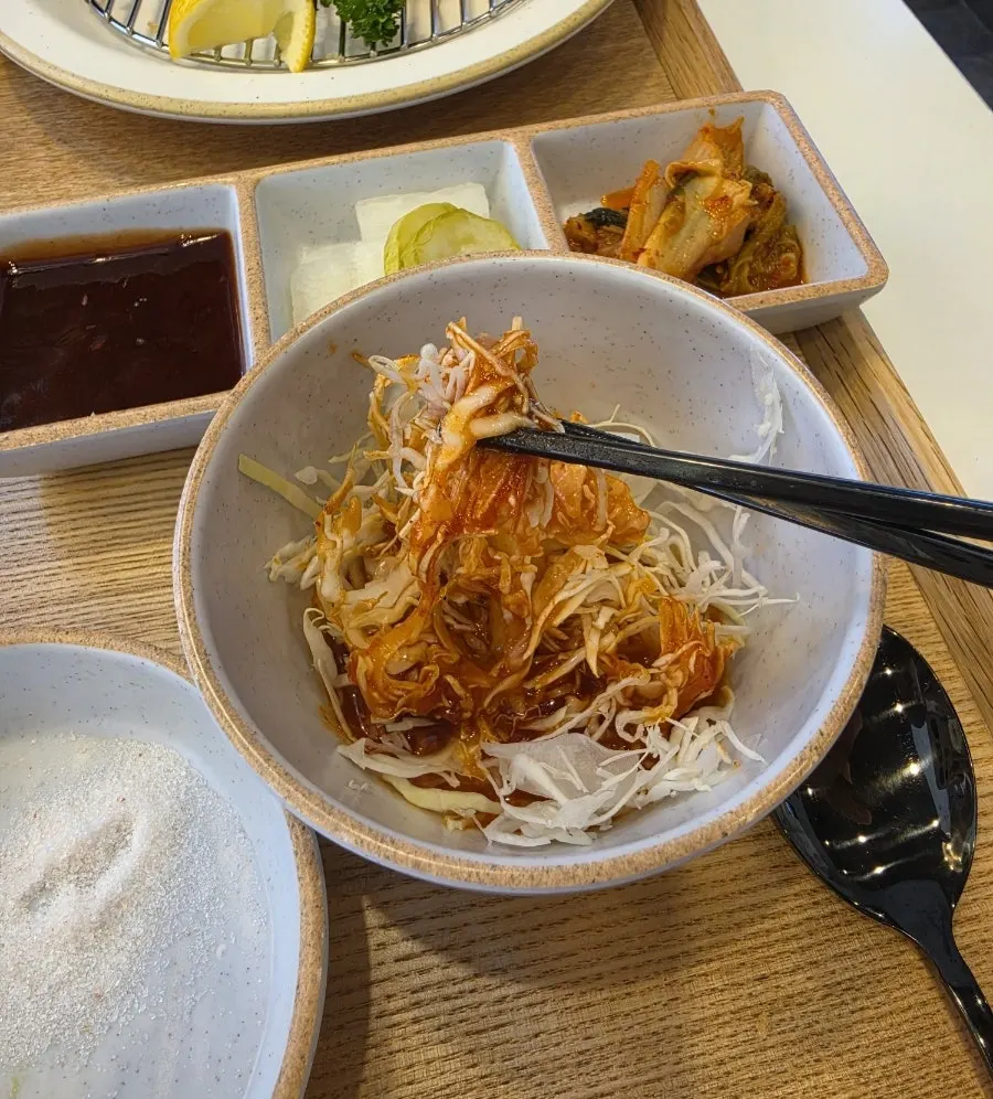 Vertical shot of the set meal at Jeongseong Katsu Chuncheon Toegye Branch