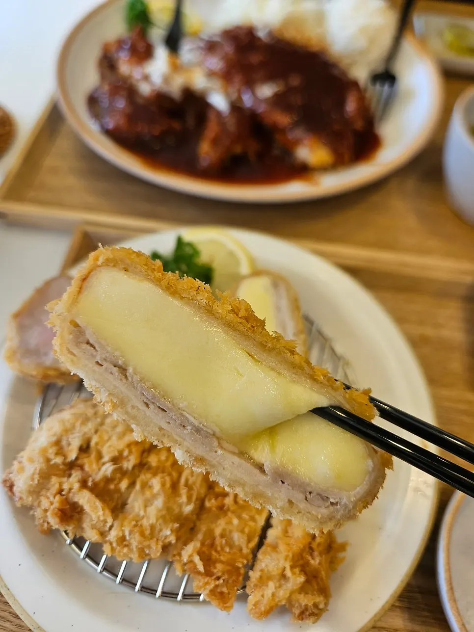 Plate of the Triple Mixed Katsu Set