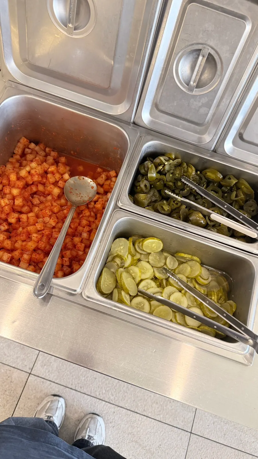Side dish plate gathered from the self-serve bar