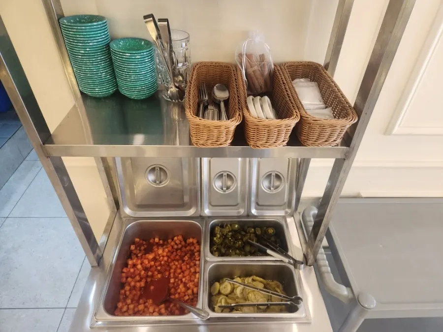 Self-bar with refillable side dishes and utensils