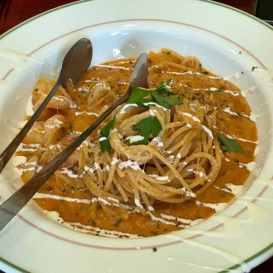 Rosé pasta with plenty of sauce