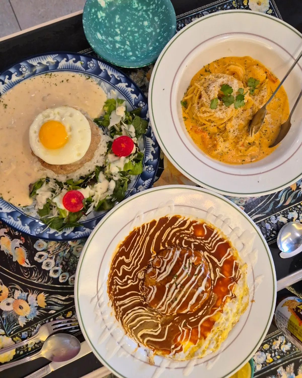 A generous Western-style spread at Jeongssi Hambak Baegot Branch