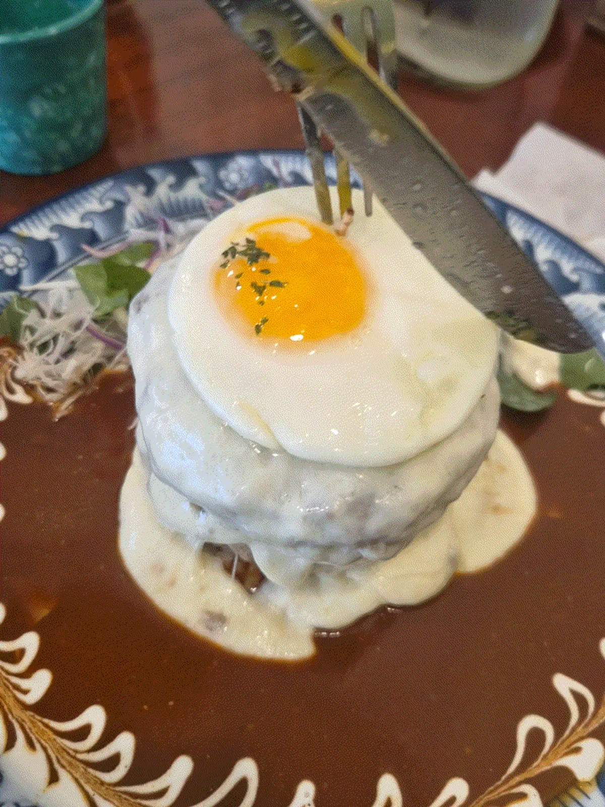 Large hamburg steak topped generously with mozzarella cheese