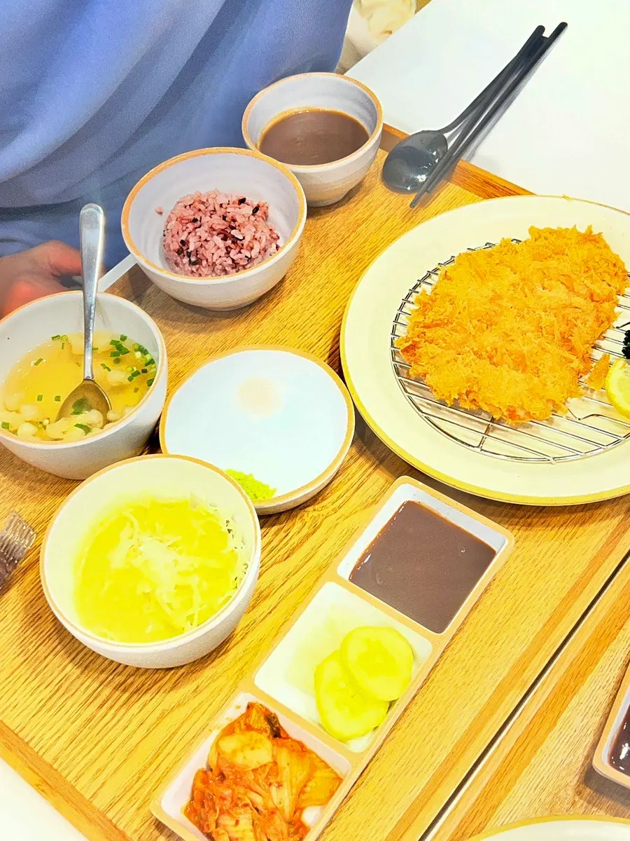 Plate of domestic pork loin katsu