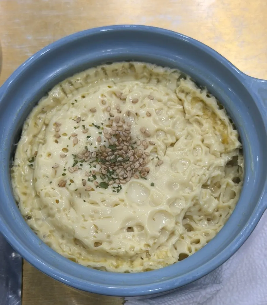 Fluffy steamed egg served with the two-person set