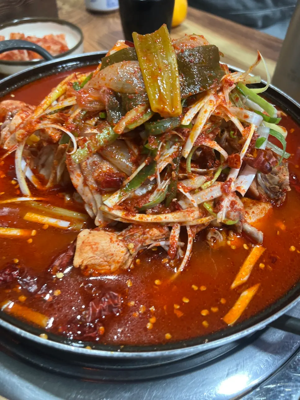 Dakbokkeumtang with large potato chunks