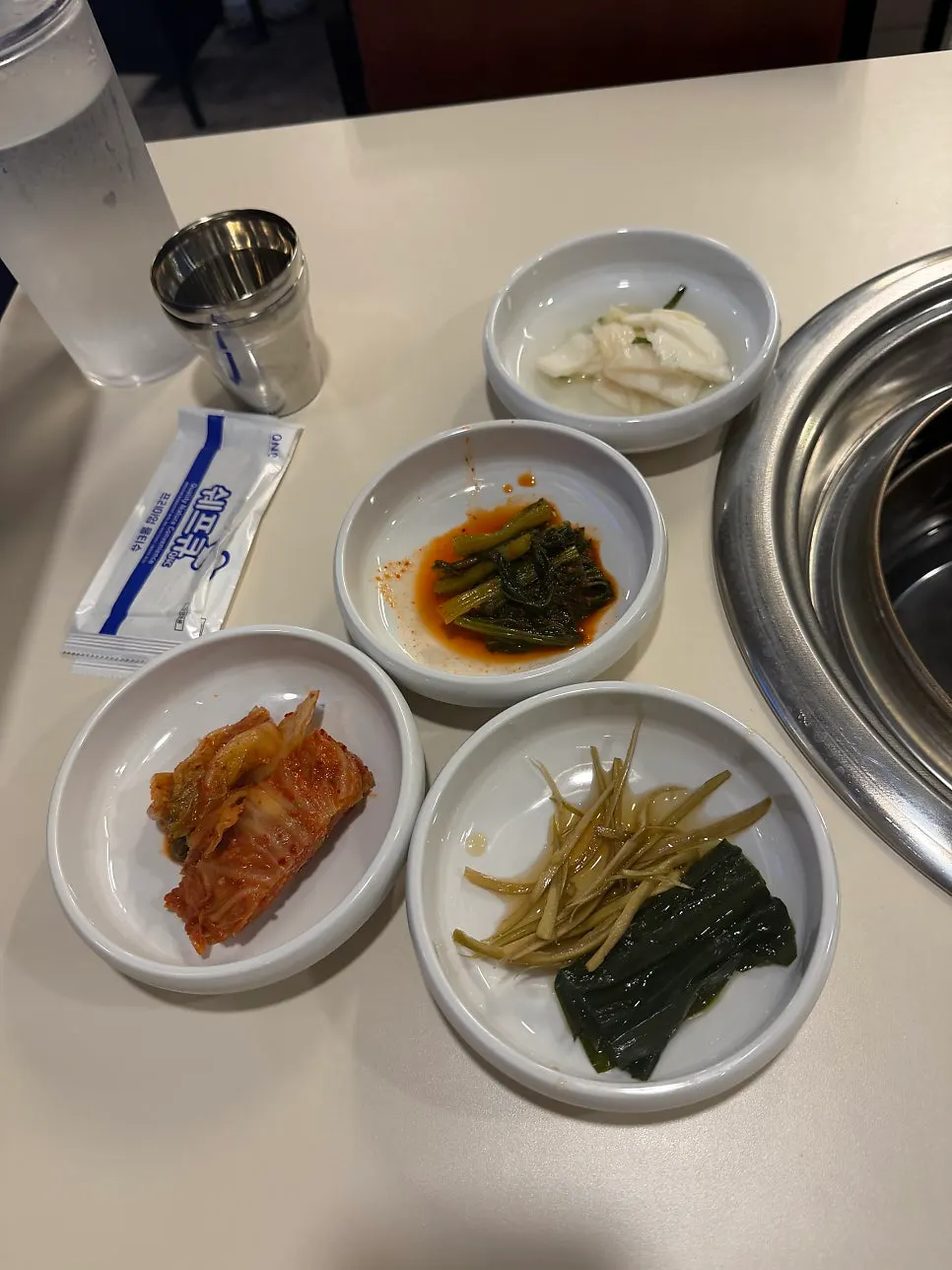 Table set with basic side dishes