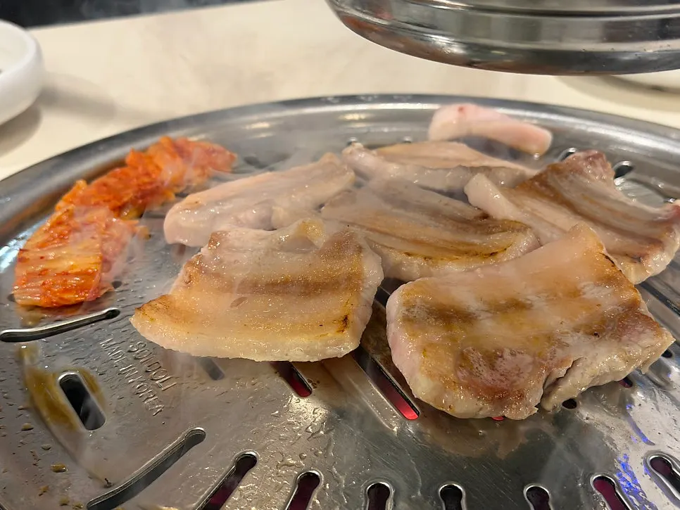 Samgyeopsal grilled to a golden brown