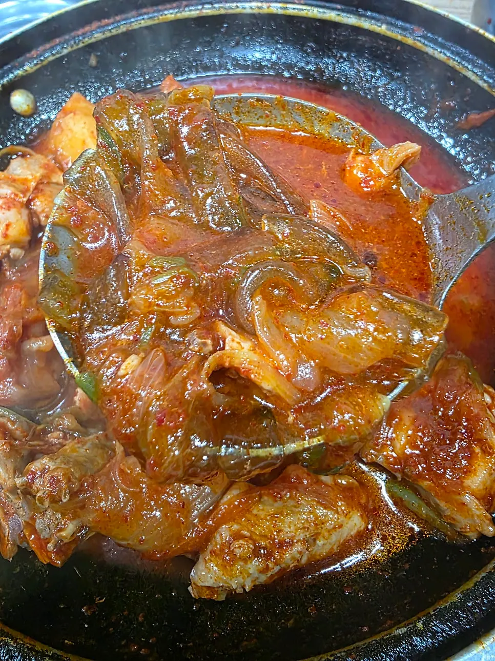 Glass noodles soaked in the broth