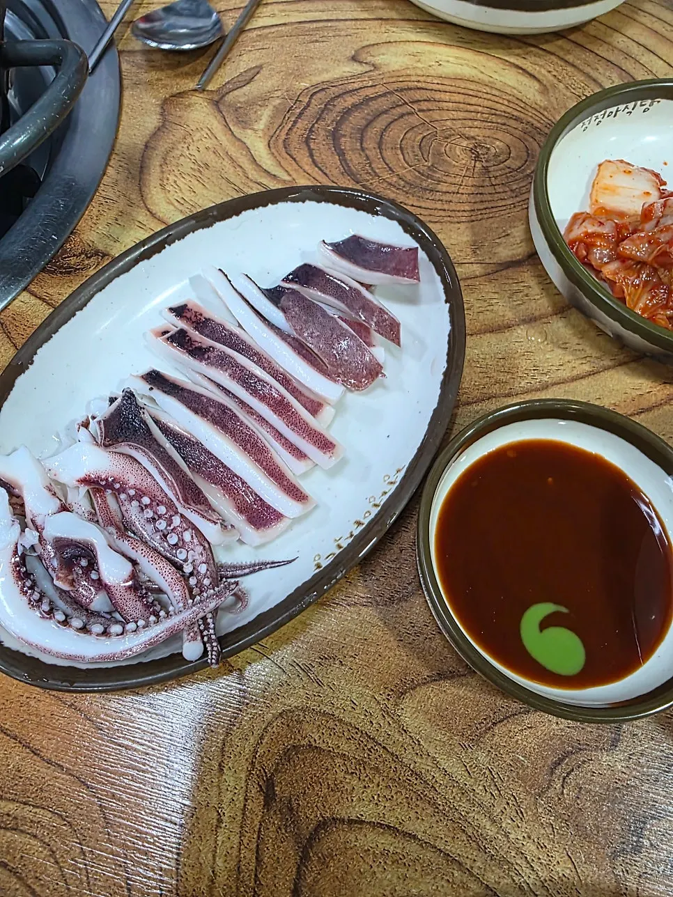 Plate of boiled squid from set menu 2