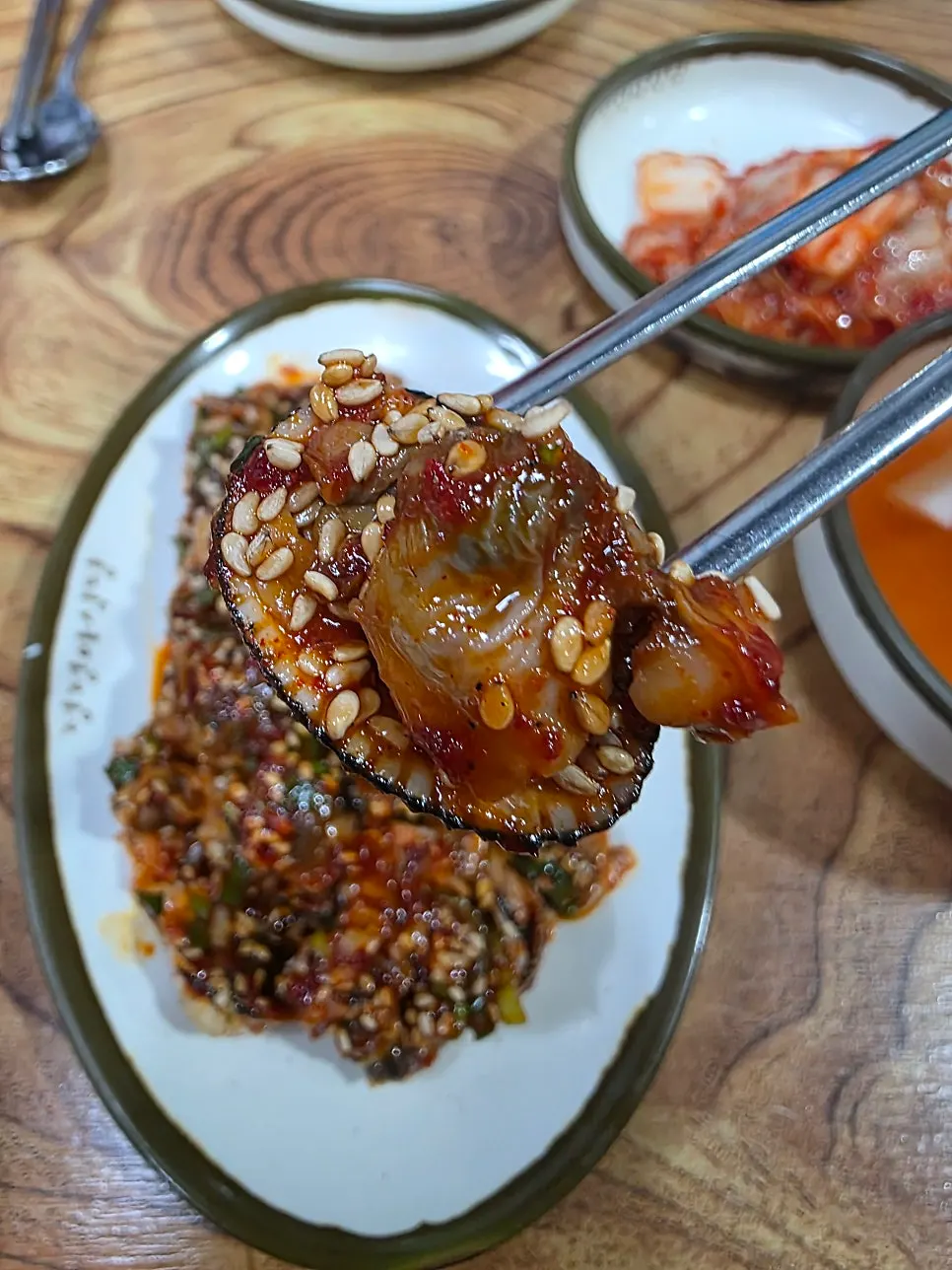 Close-up of plump cockle meat
