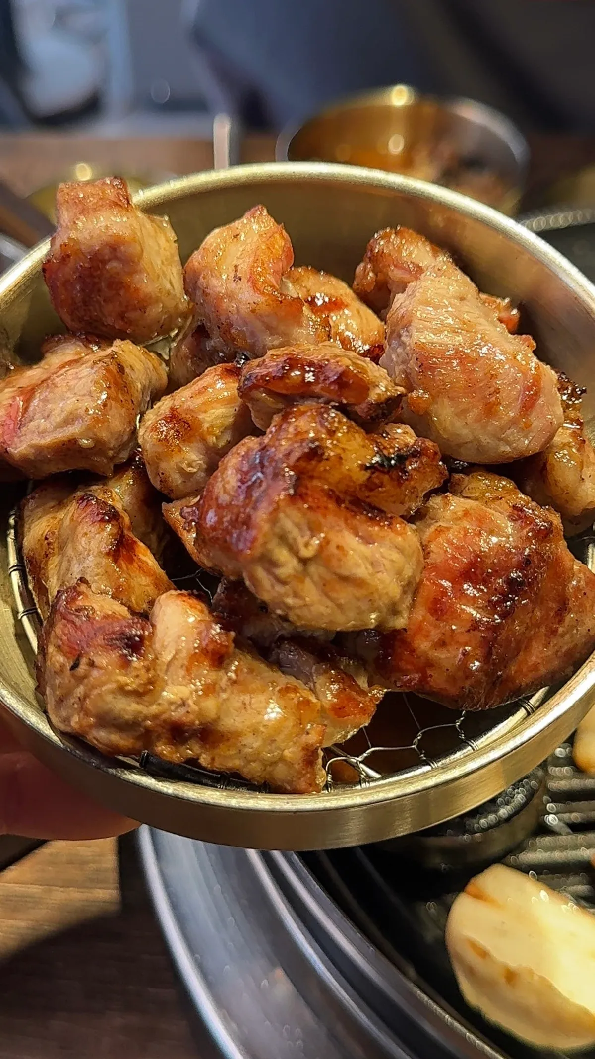 Thick-cut pork at Hamdon, a Korean BBQ restaurant in Jeongwang-dong
