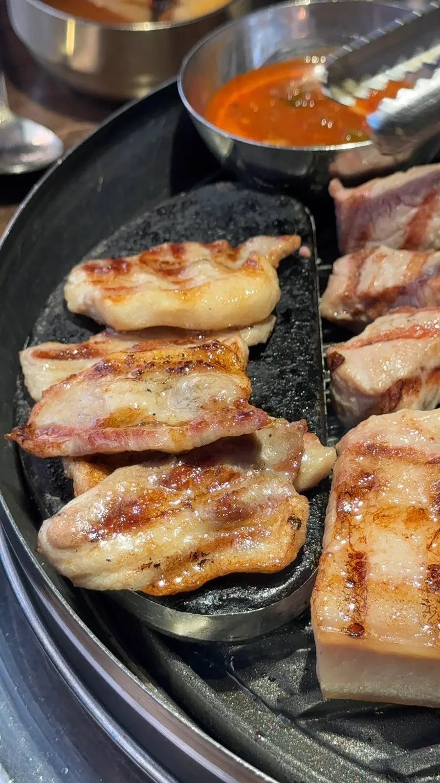 Thick pork belly sliced into bite-sized pieces
