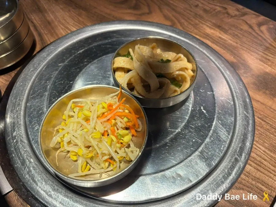Kimchi jjigae solids spooned over rice