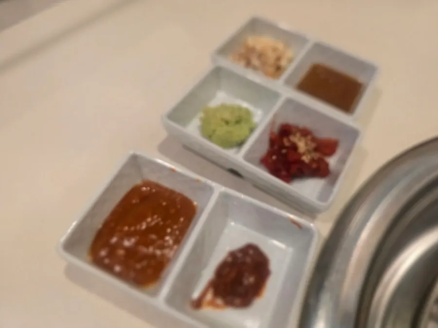 Banchan spread at Samstar Charcoal Grill