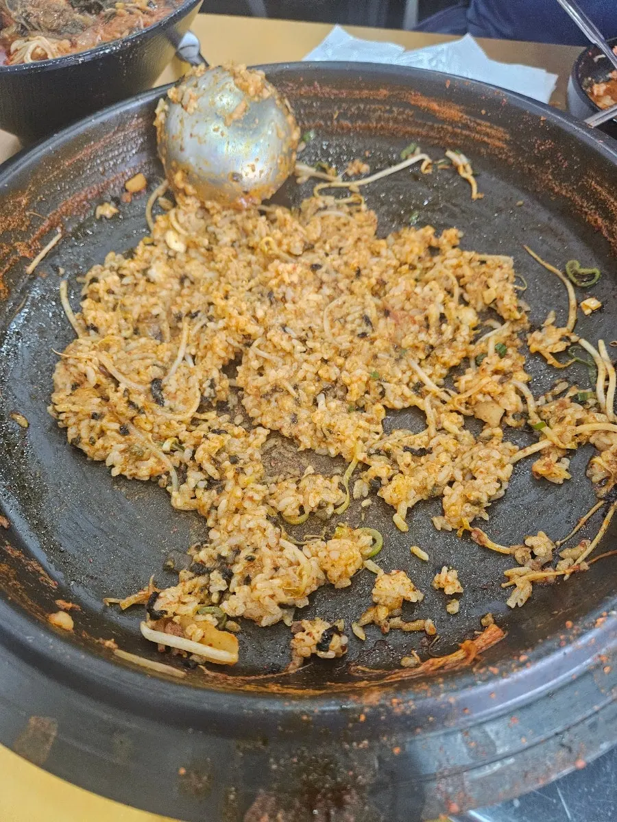 Fried rice ingredients before self-serve stir-frying