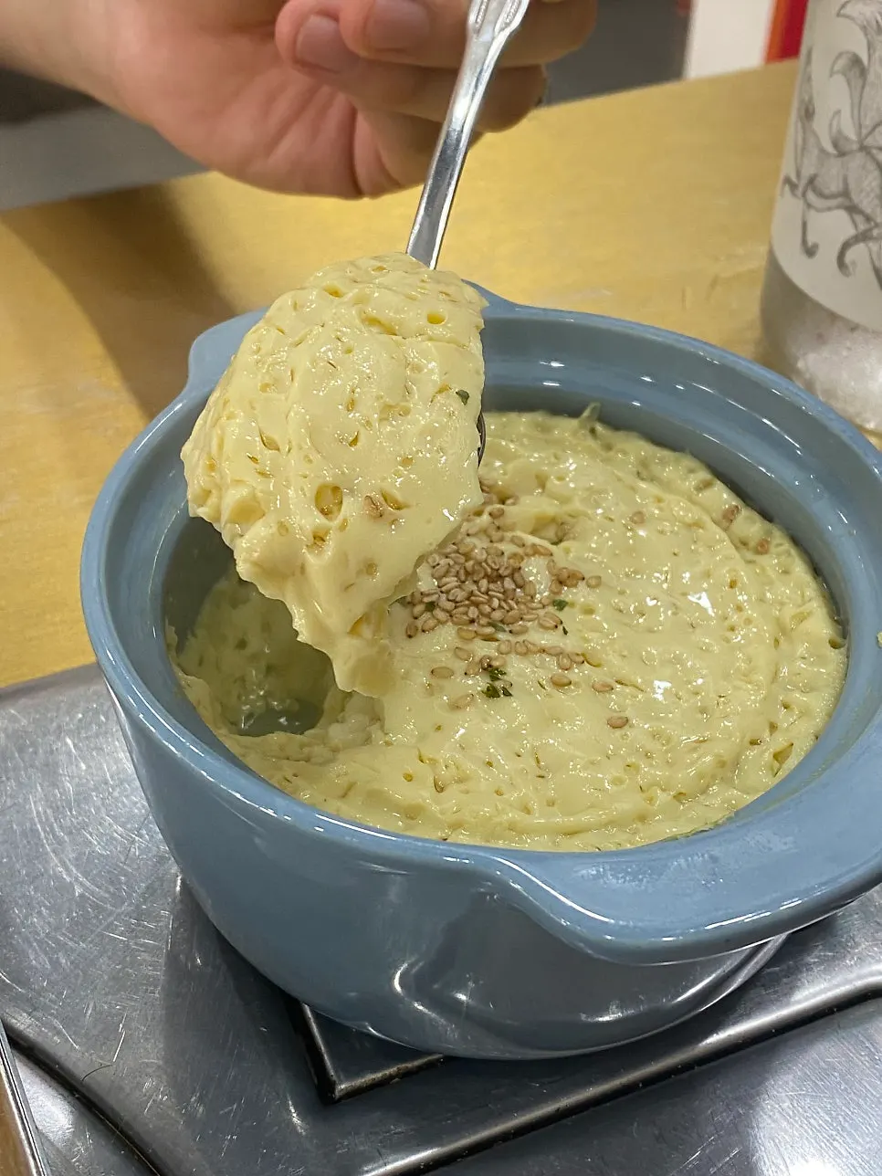 Steamed egg served free with the gungjung bbyeojjim order