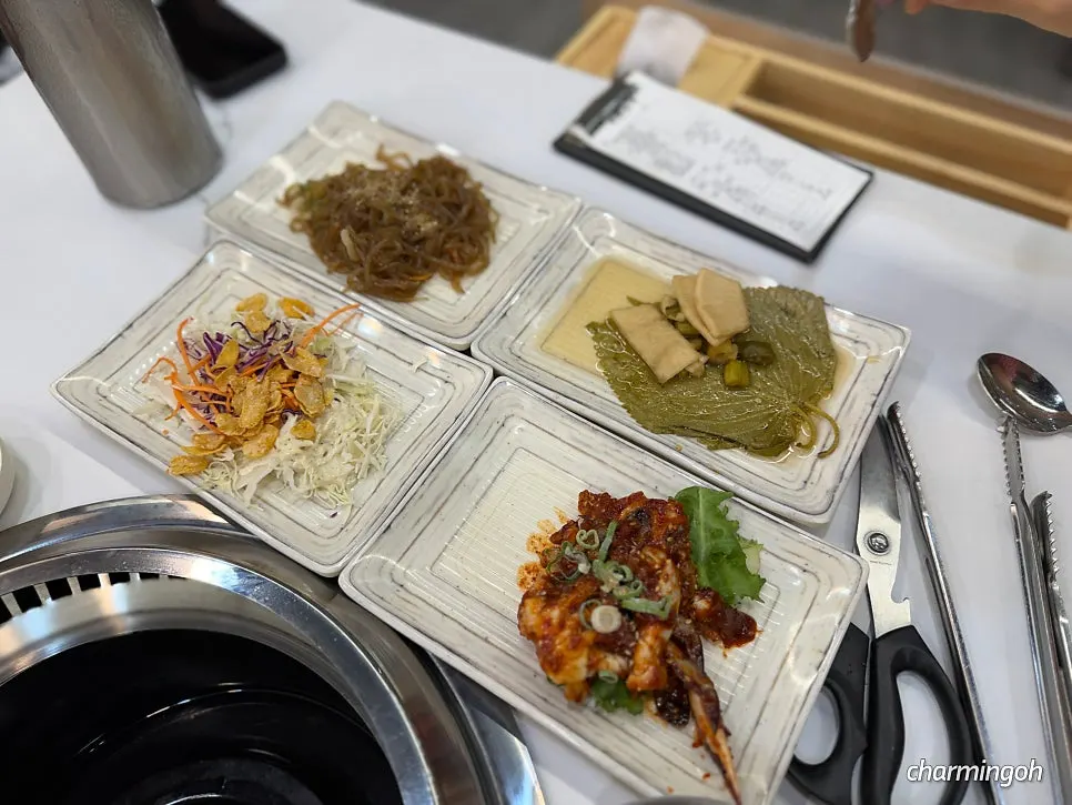 Side dishes served with the pork galbi