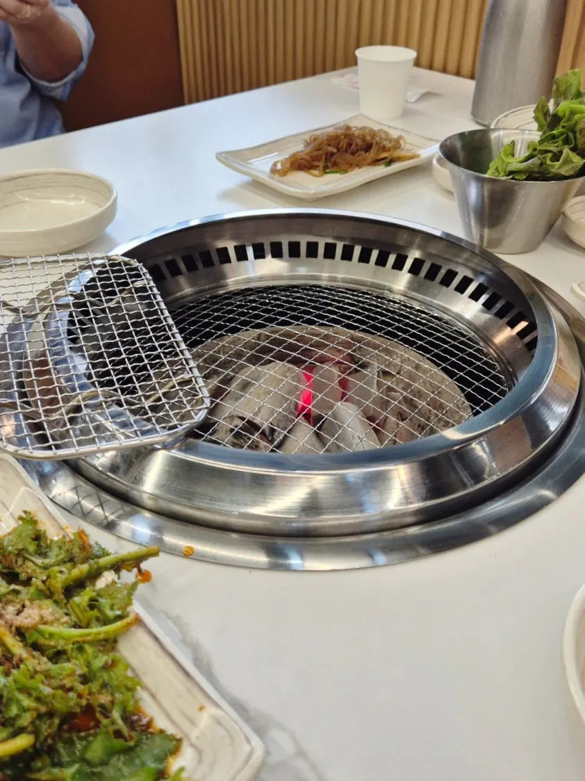 Jeongwon marinated grilled galbi meat on the table