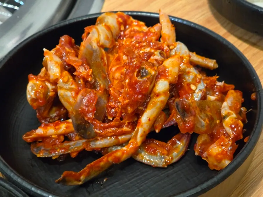 Seasoned crab served as a basic side dish