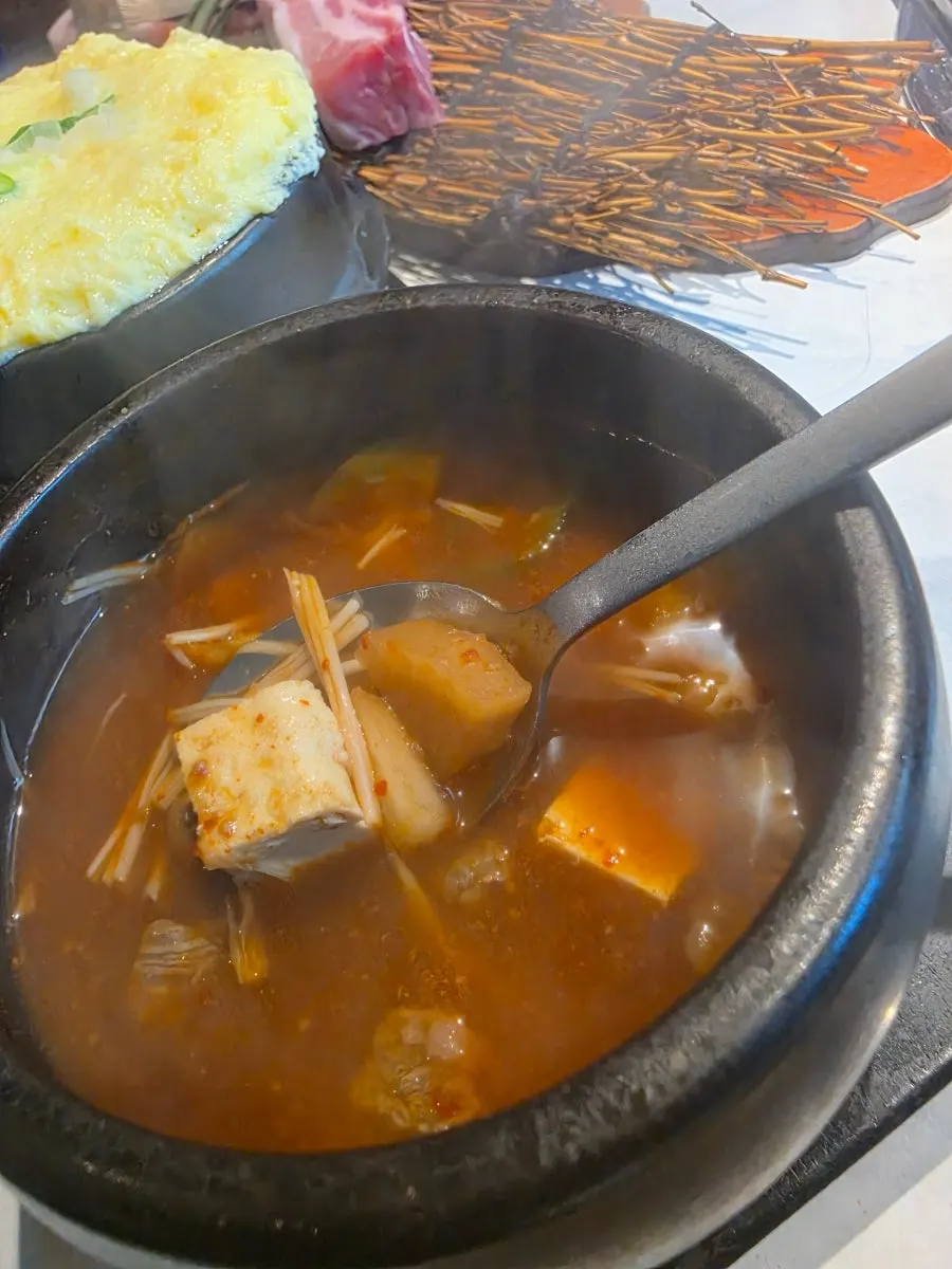 한우냉이된장찌개와 계란찜