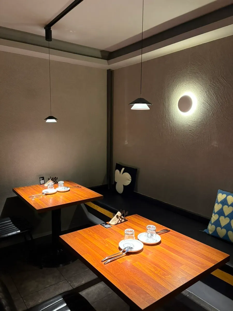 Interior seating and lighting at Adam