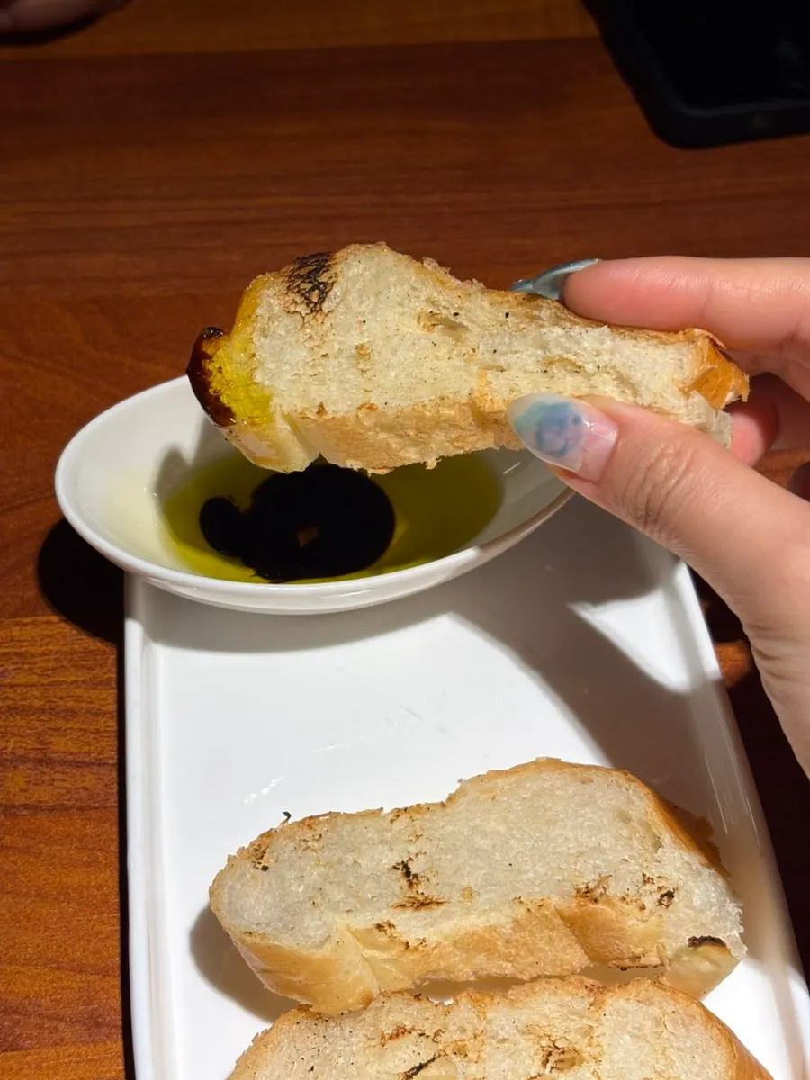 Close-up of a plate of warm bread