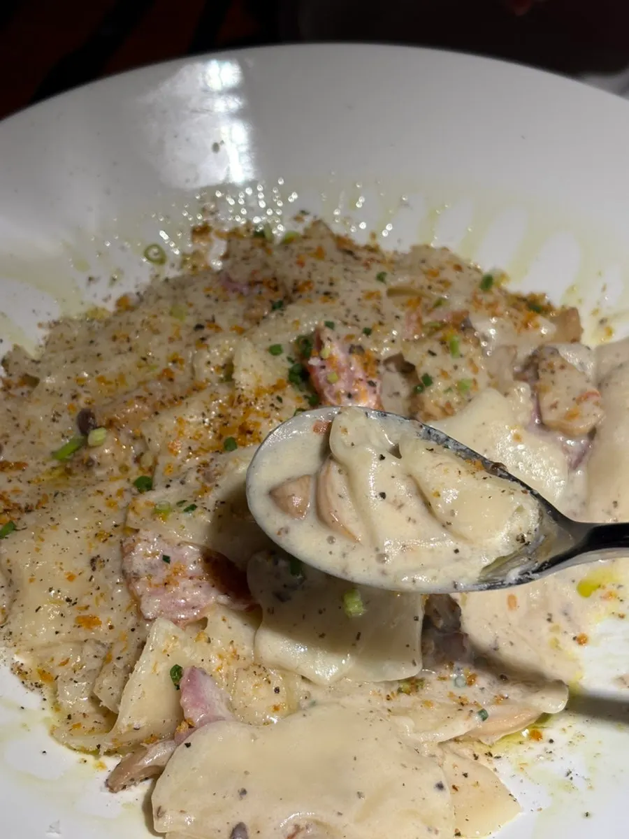 Truffle sujebi with a rich cream sauce