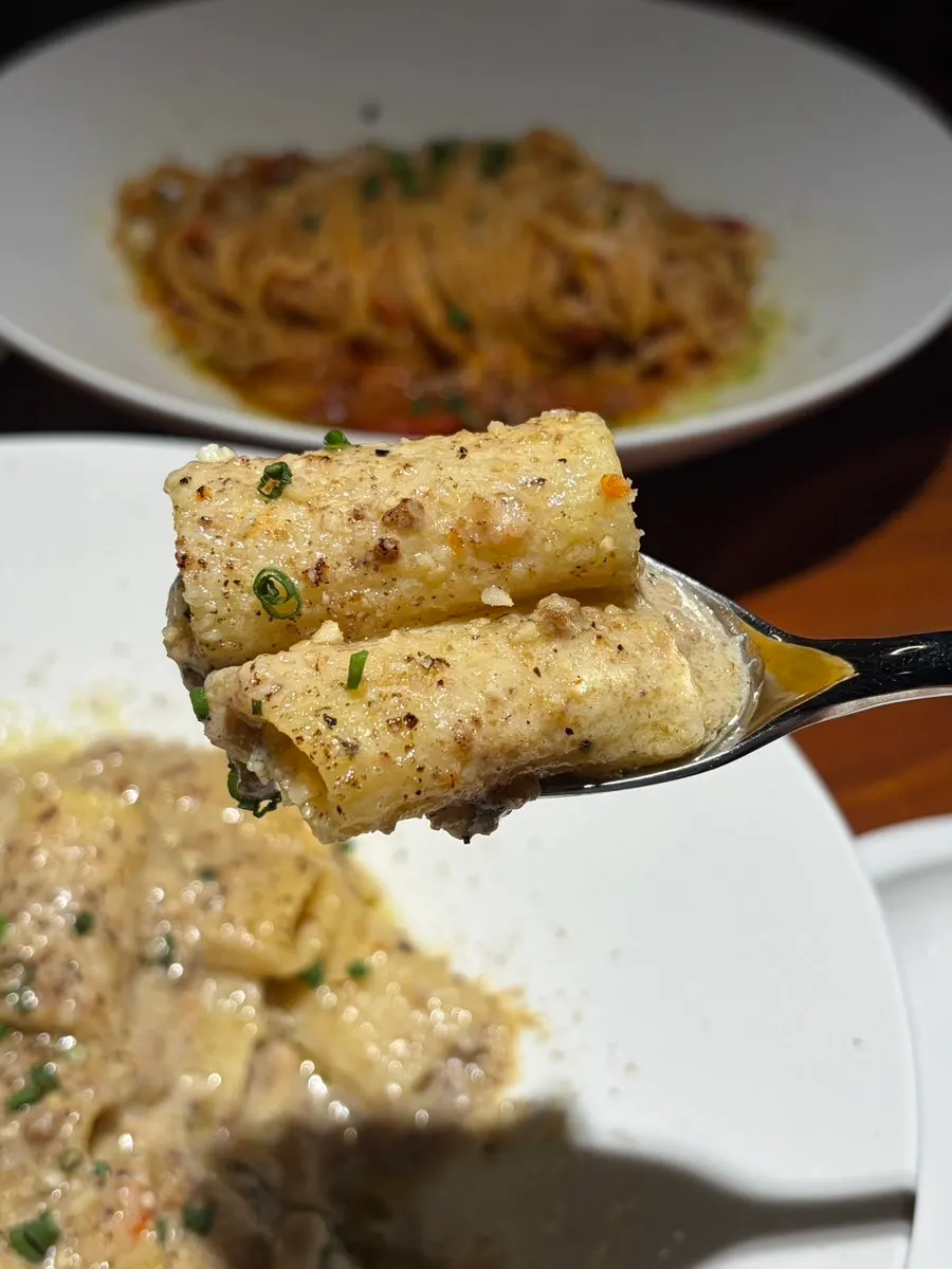 Rich white ragù pasta
