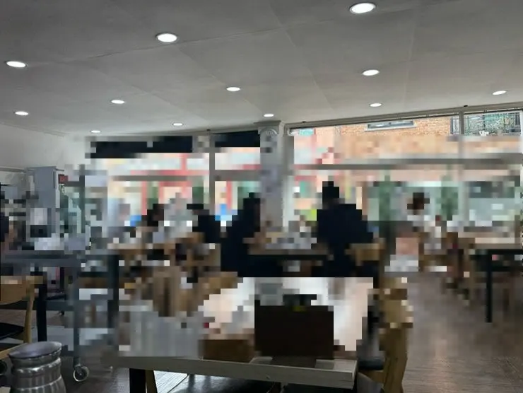 Restaurant tables with grills in the middle