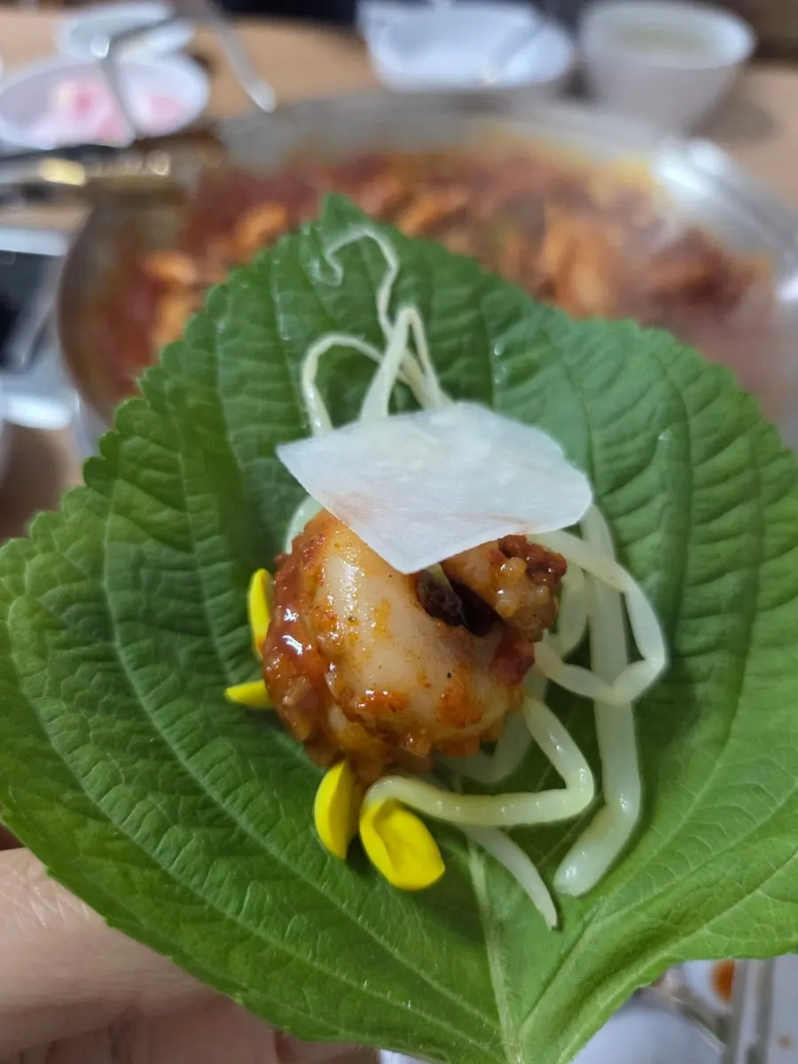 갈릭소스에 찍은 쭈꾸미
