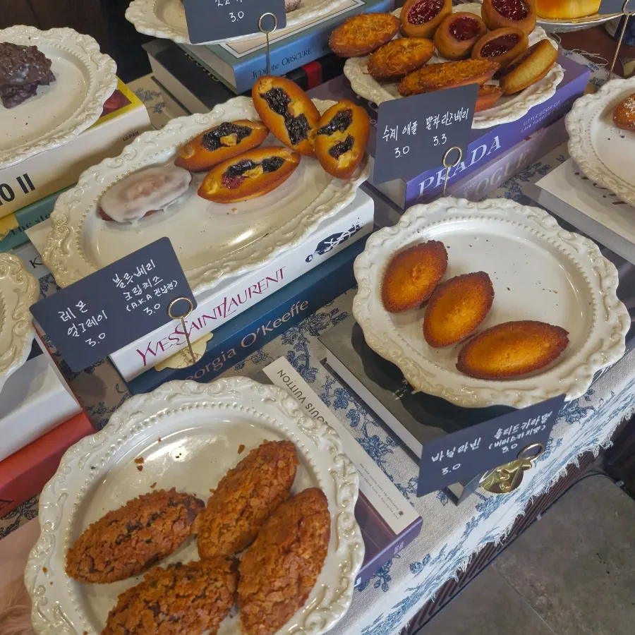 Interior with gourmet-butter financiers on display
