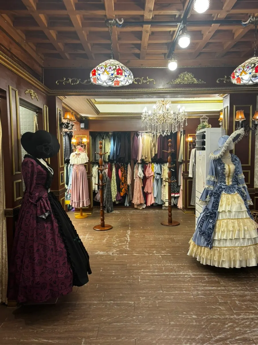 Hanbok on display inside the Gwijok Uisangsil shop