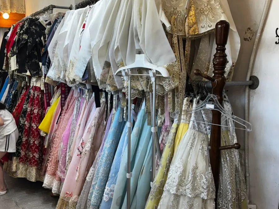 Shop view with Gyeongseong-era costumes and dresses