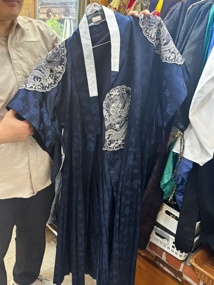 Scholar-style men's hanbok tops on display
