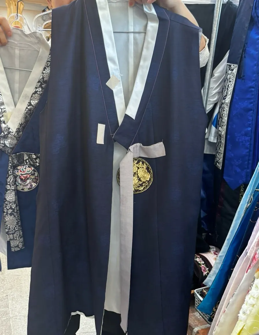 Men's hanbok outfit picked out at the shop