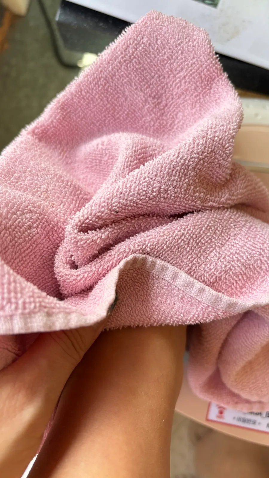 Drying feet after the foot bath