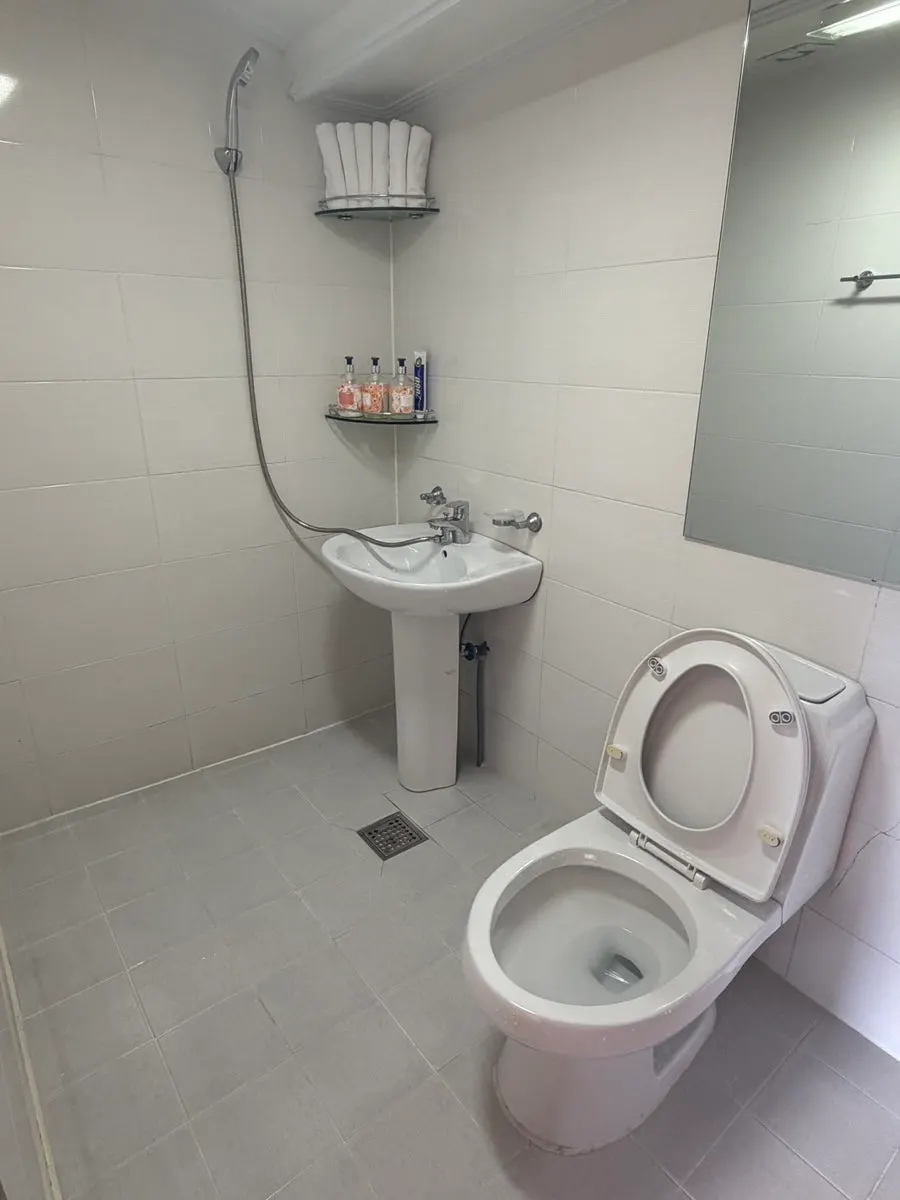 Interior of the private in-room bathroom