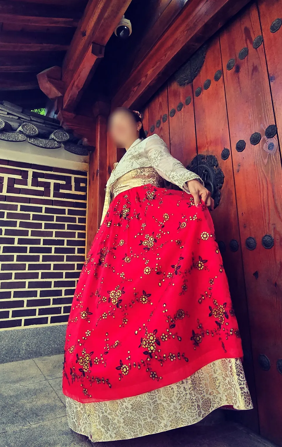 한복 차림 야외 스냅 보정본 사진