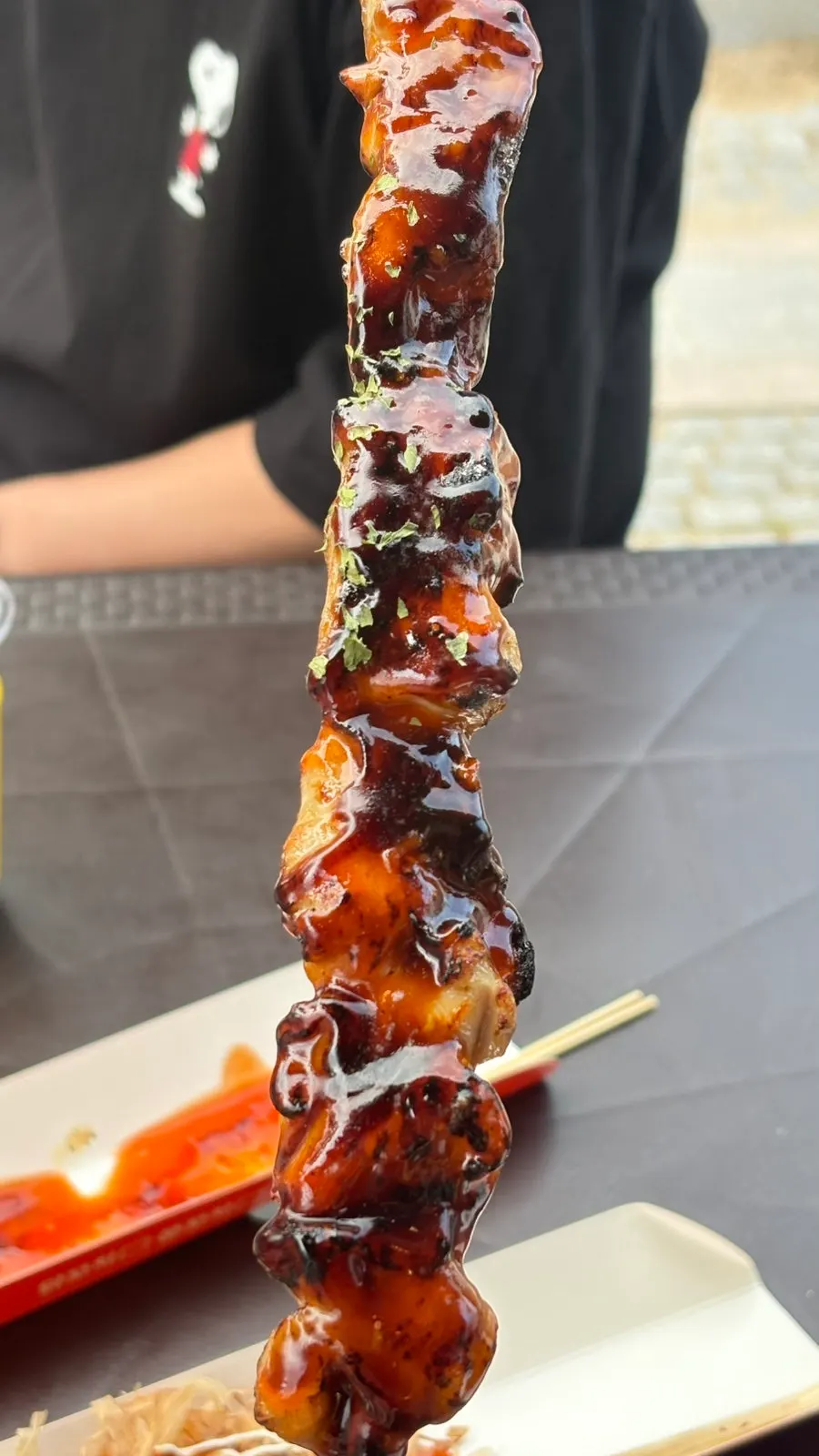 ₩5,000 boneless teriyaki chicken skewer and octopus skewer