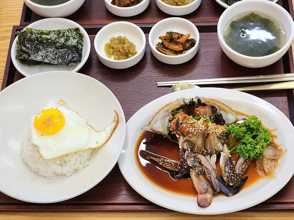 Soy crab set cut into easy-to-eat pieces