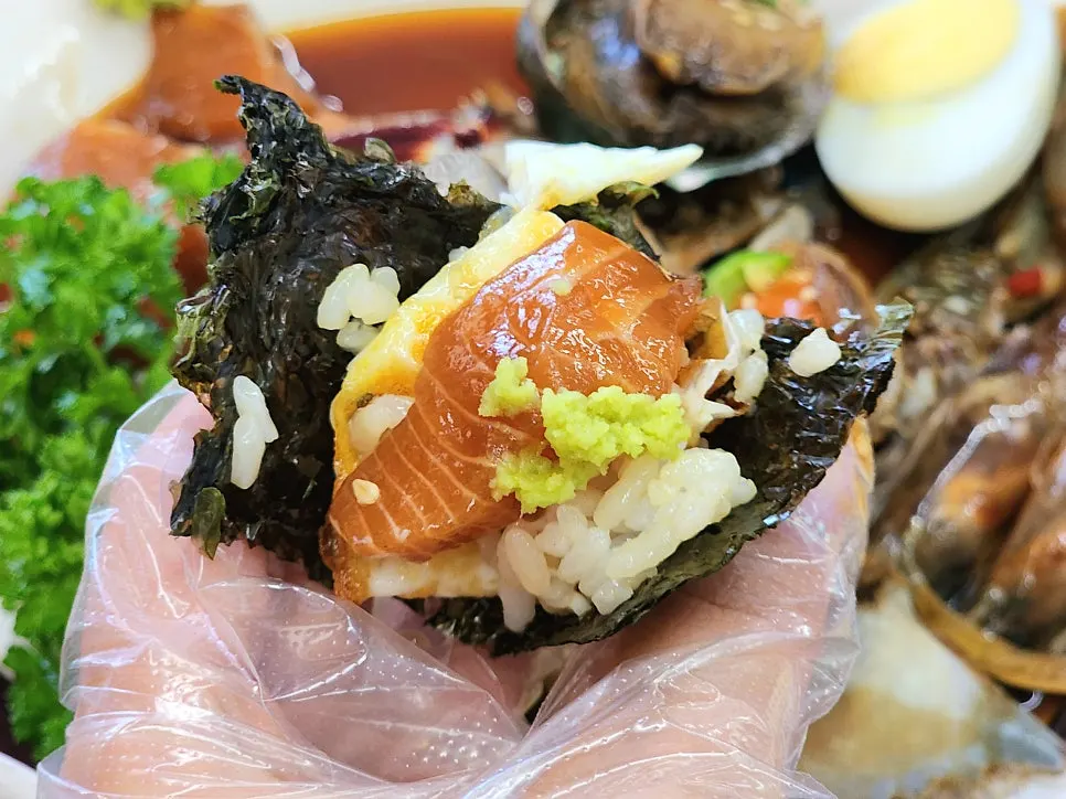 Close-up of chewy soy abalone