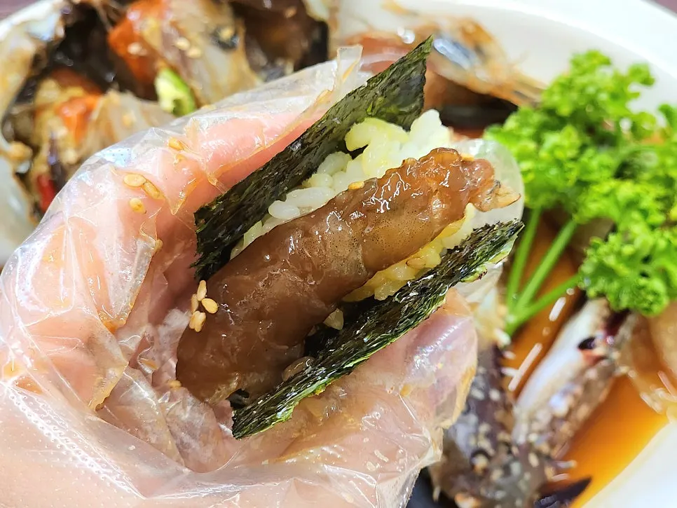 A piece of fresh soy salmon