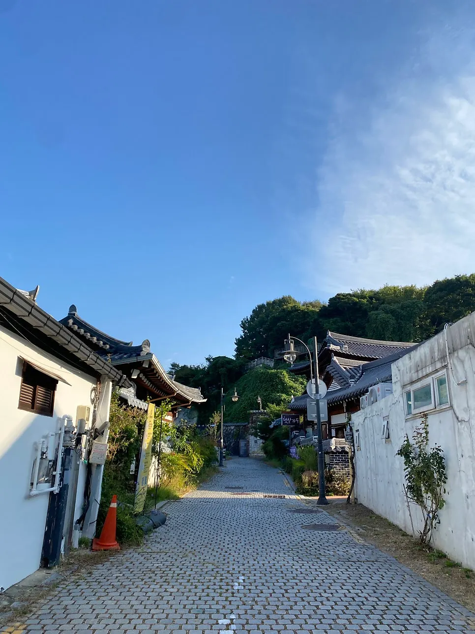 Quiet hanok courtyard seen from inside the room