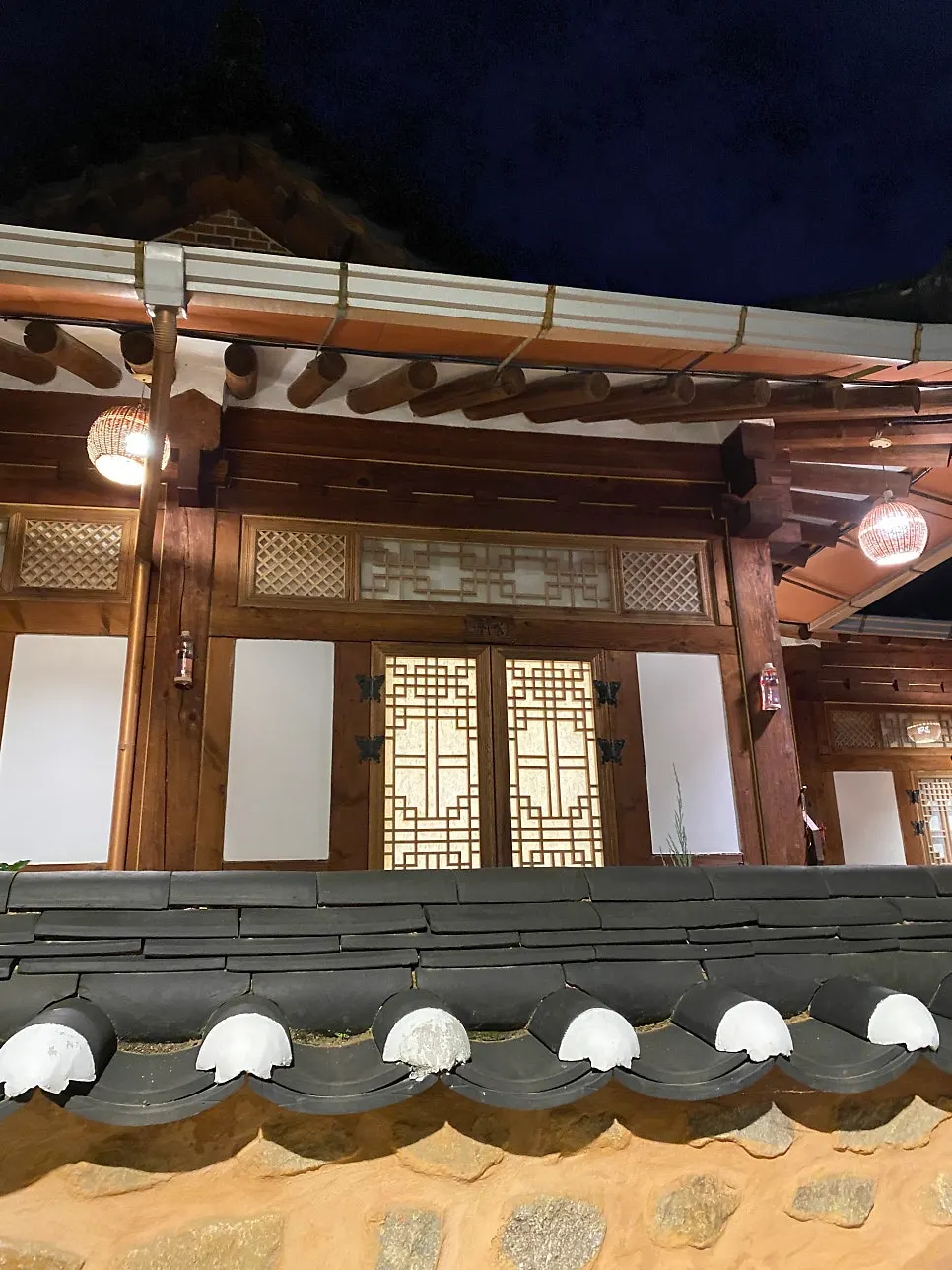 Quiet alley among clustered hanok stays