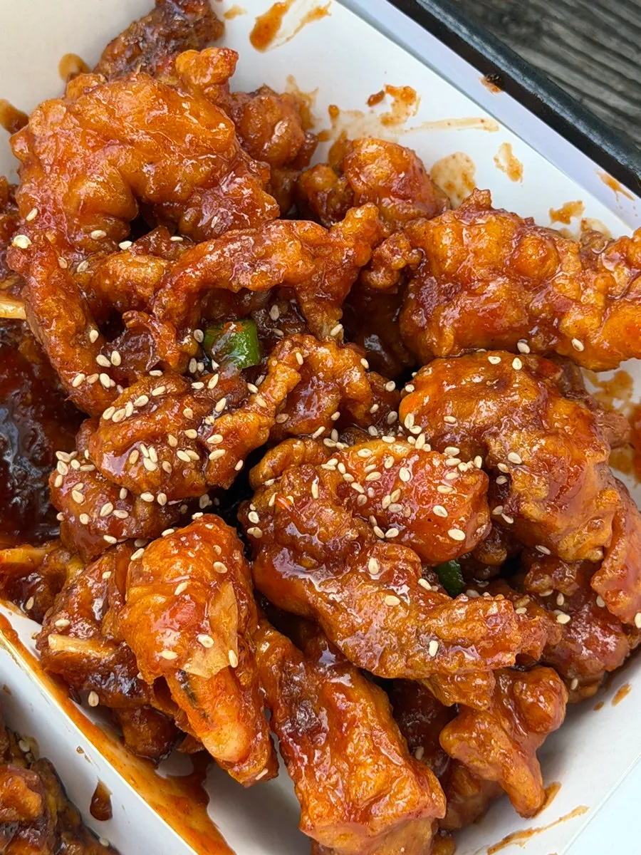 만년닭강정 포장 박스