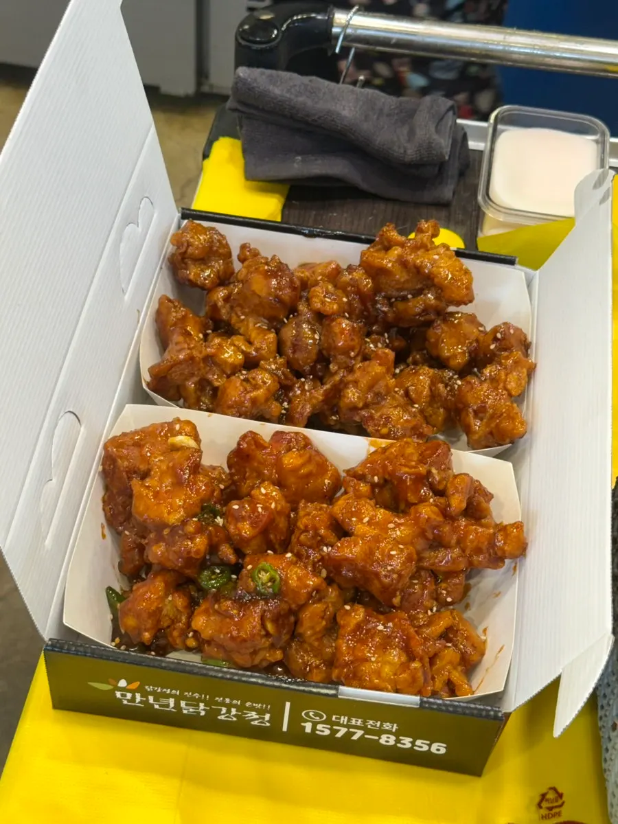 Generous portion of packed large boneless dakgangjeong
