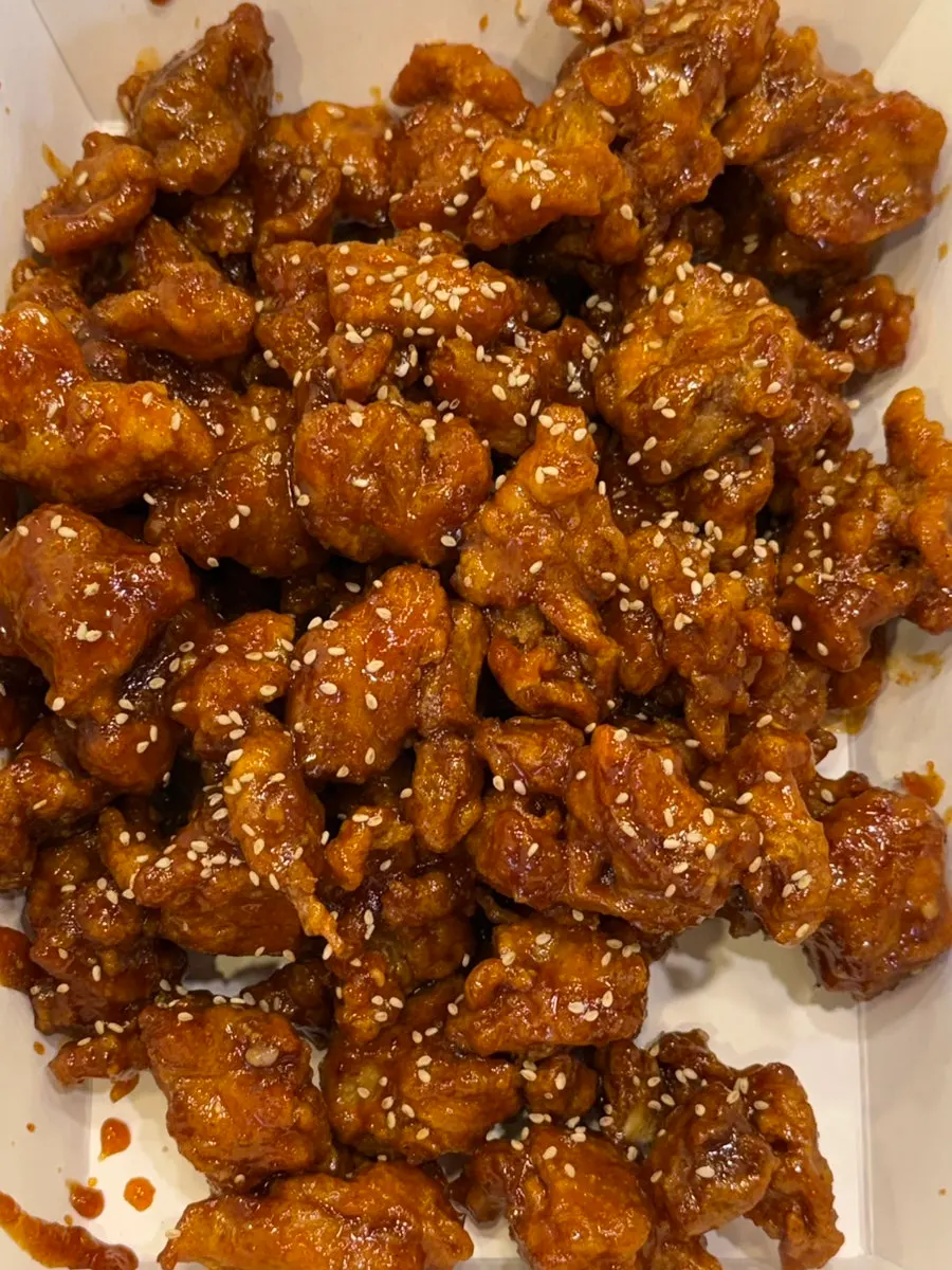 Ordered large dakgangjeong and cola